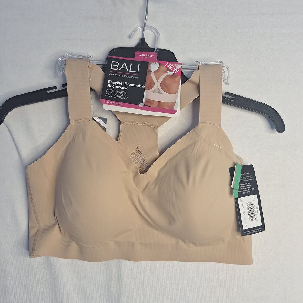 NWT Bali Easylite Breathable Racerback Jog Bra Sz L 38D, 38DD, 40B, 40C Wireless